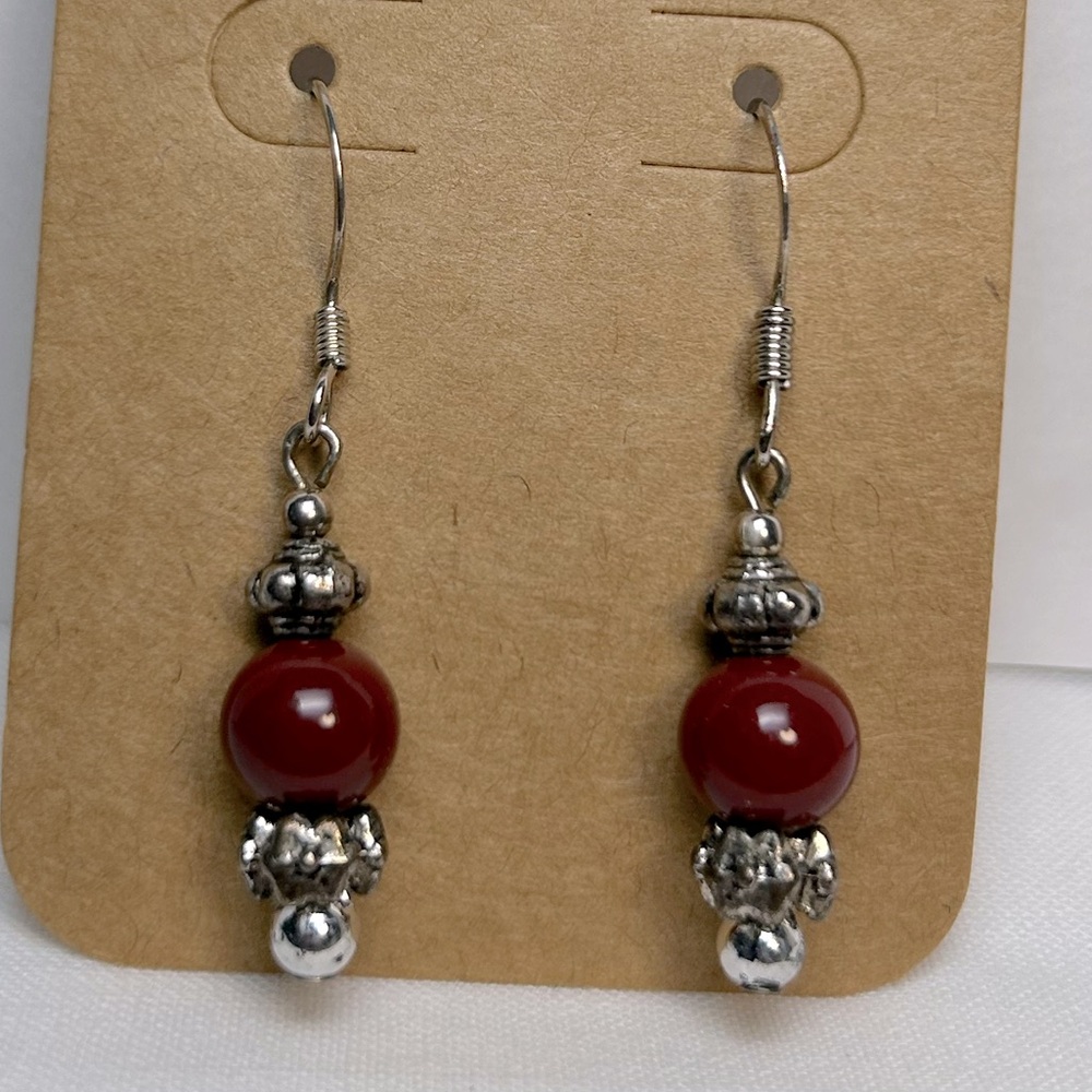 Maroon Earrings - Picture 2 of 6